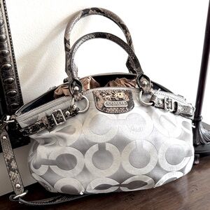 Coach Silver and Brown Satchel